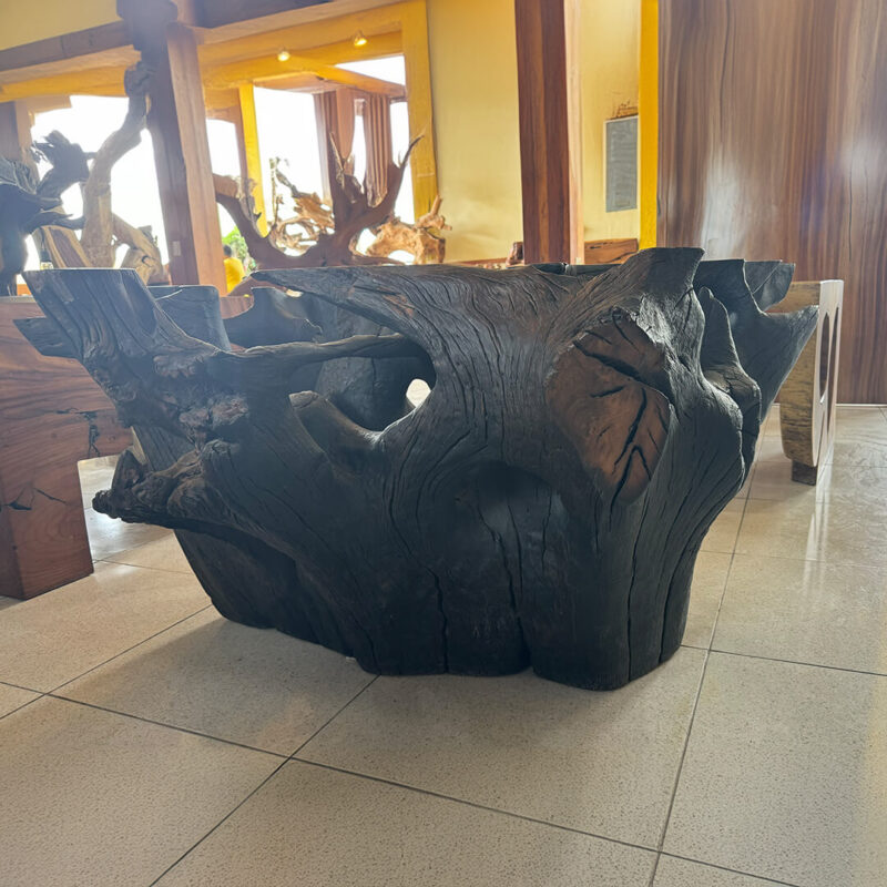 Natural Burnt Oak Dining Table Base - Image 2