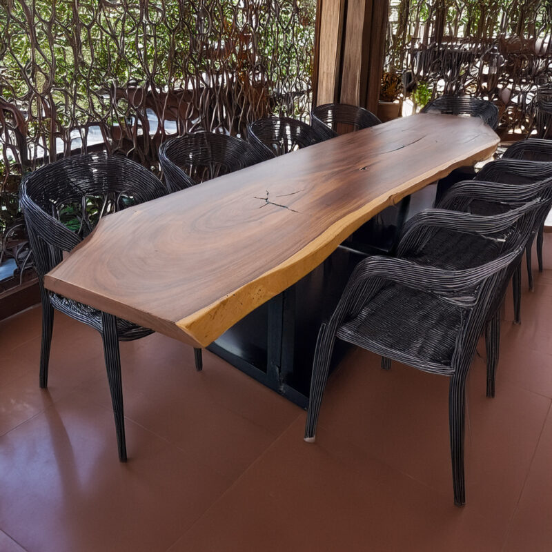 Dining Set with 6 Cedar Wood Chairs