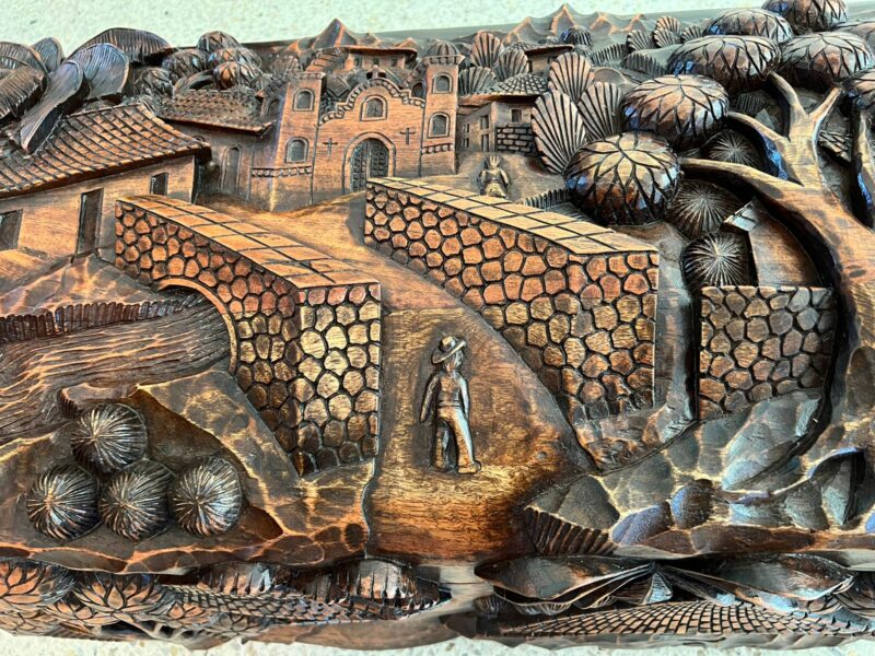 Hand-Carved Cedar Wood Chest - Image 6