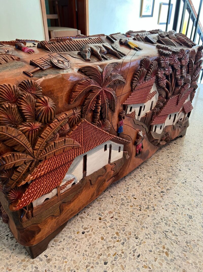 Hand-Carved Cedar Wood Chest - Image 6